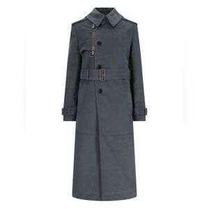 Burberry Women Belted Single-Breasted Trench Coat Color Cinder Size US2/UK4